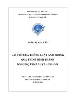 Vai trò của thông luật anh trong quá trình hình thành dòng hộ pháp luật anh   mỹ 