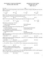 Đề thi thử THPT quốc gia 2019 - 2020 môn Vật lý THPT Trần Phú có đáp án | Vật Lý, Đề thi đại học - Ôn Luyện