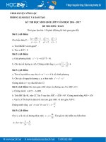 Đề thi HSG Toán 9 năm 2017 Phòng GD&ĐT Vĩnh Lộc có đáp án