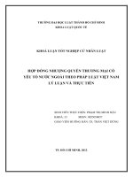 Hợp đồng nhượng quyền thương mại có yếu tố nước ngoài theo pháp luật việt nam lý luận và thực tiễn 