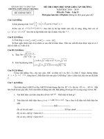 Đề thi học sinh giỏi môn Toán lớp 11 cấp trường năm 2018 – 2019 trường Thuận Thành 2 – Bắc Ninh | Toán học, Lớp 11 - Ôn Luyện