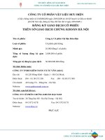 CÔNG TY CỔ PHẦN VẬT LIỆU BƯU ĐIỆN.ĐĂNG KÝ GIAO DỊCH CỔ PHIẾU TRÊN SỞ GIAO DỊCH CHỨNG KHOÁN HÀ NỘI