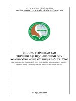 TRƯỜNG ĐẠI HỌC TÀI NGUYEN VÀ MƠI TRƯỜNG HÀ NỘI CHƯƠNG TRÌNH ĐÀO TẠO TRÌNH ĐỘ ĐẠI HỌC - HỆ CHÍNH QUY NGÀNH CƠNG NGHỆ KỸ THUẬT MÔI TRƯỜNG