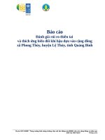 Báo cáoĐánh giá rủi ro thiên tai và thích ứng biến đổi khí hậu dựa vào cộng đồngxã Phong Thủy, huyện Lệ Thủy, tỉnh Quảng Bình