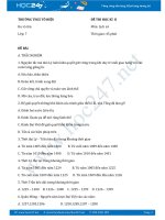 Đề thi học kì 2 môn Lịch sử lớp 7 năm 2015 - Trường THCS Tô Hiệu