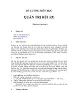 Bài giảng và tài liệu tham khảo Quản trị Rủi ro