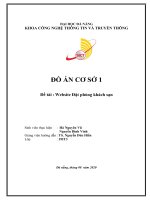 ĐẠI HỌC ĐÀ NẴNGKHOA CÔNG NGHỆ THÔNG TIN VÀ TRUYỀN THÔNGĐỒ ÁN CƠ SỞ 1Đề tài : Website Đặt phòng khách sạn