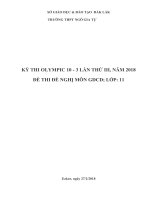 Đề thi thử Olympic môn GDCD lớp 11 năm 2018 THPT Ngô Gia Tự - Lần 3 có đáp án | Lớp 11, Giáo dục công dân - Ôn Luyện