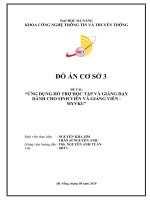 KHOA CÔNG NGHỆ THÔNG TIN VÀ TRUYỀN THÔNGĐỒ ÁN CƠ SỞ 3 ĐỀ TÀI:“ỨNG DỤNG HỖ TRỢ HỌC TẬP VÀ GIẢNG DẠYDÀNH CHO SINH VIÊN VÀ GIẢNG VIÊN -MYVKU”