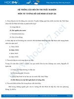 Hệ thống câu hỏi ôn thi trắc nghiệm môn Tư tưởng Hồ Chí Minh có đáp án