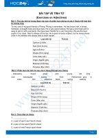 Bài tập về tính từ hay có đáp án (Exercises on Adjectives)