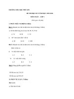 Bộ đề thi học kì 2 môn Toán lớp 1 năm 2015-2016