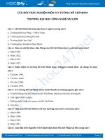 Câu hỏi trắc nghiệm môn Tư tưởng Hồ Chí Minh - ĐH Công Nghệ Sài Gòn