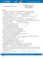 Bộ 5 đề thi HK2 môn Hóa học 12 có đáp án năm 2021 Trường THPT Hà Huy Tập