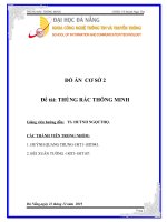 ĐỒ ÁN CƠ SỞ 2Đề tài: THÙNG RÁC THÔNG MINH Giảng viên hướng dẫn: TS. HUỲNH NGỌCTHỌ