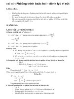 chuû ñeà 7 phöông trình baäc hai – ñònh lyù vi eùt chuû ñeà 7 phöông trình baäc hai – ñònh lyù vi eùt i muïc tieâu hs naém vöõng caùc daïng toaùn veà phöông trình baäc hai daáu cuûa caùc nghieäm moái