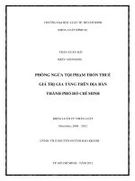 Phòng ngừa tội phạm trốn thuế giá trị gia tăng trên địa bàn thành phố hồ chí minh hcm 