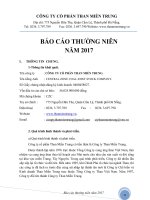 CÔNG TY CỔ PHẦN THAN MIỀN TRUNG BÁO CÁO THƯỜNG NIÊN NĂM 2017
