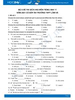 Bộ 5 đề thi giữa HK2 môn Tiếng Anh 11 có đáp án năm 2021 Trường THPT Lâm Hà