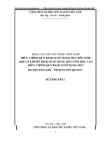 ĐIỀU CHỈNH QUY HOẠCH SỬ DỤNG ĐẤT ĐẾN NĂM2020 VÀ LẬP KẾ HOẠCH SỬ DỤNG ĐẤT NĂM ĐẦU CỦAĐIỀU CHỈNH QUY HOẠCH SỬ DỤNG ĐẤTHUYỆN YÊN SƠN
