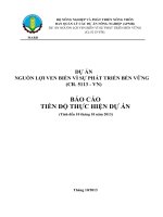 DỰ ÁN NGUỒN LỢI VEN BIỂN VÌ SỰ PHÁT TRIỂN BỀN VỮNG (CR 5113 - VN) BÁO CÁO TIẾN ĐỘ THỰC HIỆN DỰ ÁN