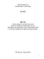 ĐỀ ÁN: NÂNG CAO HIỆU QUẢ HOẠT ĐỘNG CỦA CÁCĐIỂM THÔNG TIN KHOA HỌC VÀ CÔNG NGHỆ TRÊN ĐỊA BÀNCÁC HUYỆN TỈNH ĐỒNG NAI TRONG GIAI ĐOẠN 2016-2020