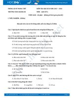 Đề thi học kì 2 môn Lịch sử lớp 6 năm 2016 - Trường THCS Chánh An