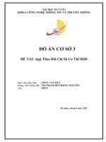 ĐẠI HỌC ĐÀ NẴNGKHOA CÔNG NGHỆ THÔNG TIN VÀ TRUYỀN THÔNGĐỒ ÁN CƠ SỞ 3ĐỀ TÀI: App Theo Dõi Chỉ Số Cơ Thể BMI