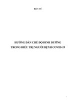 HƯỚNG DẪN CHẾ ĐỘ DINH DƯỠNG TRONG ĐIỀU TRỊ NGƯỜI BỆNH COVID-19