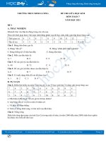 Bộ 5 đề thi giữa HK2 môn Toán 7 năm 2021 Trường THCS Minh Lương