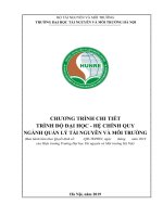 CHƯƠNG TRÌNH CHI TIẾT TRÌNH ĐỘ ĐẠI HỌC - HỆ CHÍNH QUY NGÀNH QUẢN LÝ TÀI NGUYÊN VÀ MÔI TRƯỜNG