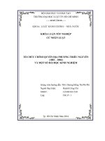 Tổ chức chính quyền địa phương triều nguyễn (1802 1884) và một số bài học kinh nghiệm 