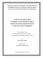 A survey of strategies in formulating speaking ideas among english major students at thu dau mot university    m a   60 14 10  