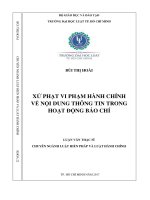 Xử phạt vi phạm hành chính về nội dung thông tin trong hoạt động báo chí 