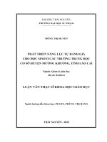 (Luận văn thạc sĩ) Phát triển năng lực tự đánh giá cho học sinh ở các trường trung học cơ sở huyện Mường Khương, tỉnh Lào Cai