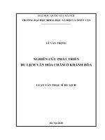 Luận văn ngành du lịch nghiên cứu phát triển du lịch văn hóa chăm ở khánh hòa​ 