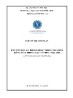 Chuyển rủi ro trong hoạt động mua bán hàng hoá theo luật thương mại 2005 