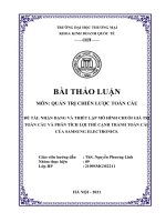 NHẬN DẠNG VÀ THIẾT LẬP MÔ HÌNH CHUỖI GIÁ TRỊ TOÀN CẦU VÀ PHÂN TÍCH LỢI THẾ CẠNH TRANH TOÀN CẦU CỦA SAMSUNG ELECTRONICS