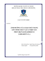 Khóa luận tốt nghiệp ảnh hưởng của loại chất mang lên tính chất vật lý của bột sấy phun bụp giấm (hibiscus sabdariffa l ) 