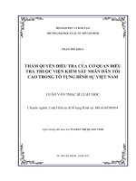Thẩm quyền điều tra của cơ quan điều tra thuộc viện kiểm sát nhân dân tối cao trong tố tụng hình sự việt nam 