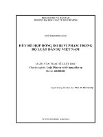 Hủy bỏ hợp đồng do bị vi phạm trong bộ luật dân sự việt nam 