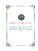 CÁC NHÂN tố ẢNH HƯỞNG đến ý ĐỊNH TIÊU DÙNG THỰC PHẨM hữu cơ của KHÁCH HÀNG tại SIÊU THỊ CO OPMART HUẾ 