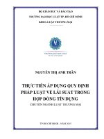 Thực tiễn áp dụng quy định pháp luật về lãi suất trong hợp đồng tín dụng 