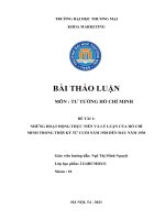 NHỮNG HOẠT ĐỘNG THỰC TIỄN VÀ LÝ LUẬN CỦA HỒ CHÍ MINH TRONG THỜI KỲ TỪ CUỐI NĂM 1920 ĐẾN ĐẦU NĂM 1930
