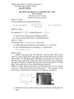 Đề thi học kì 2 môn Toán lớp 9 năm 2019-2020 có đáp án - Trường THCS Quang Trung