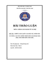 CHIẾN LƯỢC QUỐC GIA BẢO VỆ, CHĂM SÓC VÀ NÂNG CAO SỨC KHỎE NHÂN DÂN GIAI ĐOẠN 20112020, TẦM NHÌN ĐẾN NĂM 2030