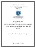 Những quy định pháp luật về phòng ngừa rủi ro trong hoạt động của công ty chứng khoán 