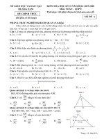 Đề thi học kì 2 môn Toán lớp 8 năm 2019-2020 có đáp án - Sở GD&ĐT Quảng Nam