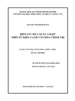 Biến cố  mùa xuân ả rập  nhìn từ khía cạnh văn hóa chính trị     