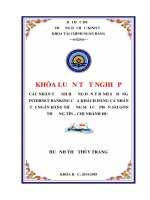 CÁC NHÂN tố ẢNH HƯỞNG đến ý ĐỊNH sử DỤNG INTERNET BANKING của KHÁCH HÀNG cá NHÂN tại NGÂN HÀNG THƯƠNG mại cổ PHẦN sài gòn THƯƠNG tín – CHI NHÁNH HUẾ 